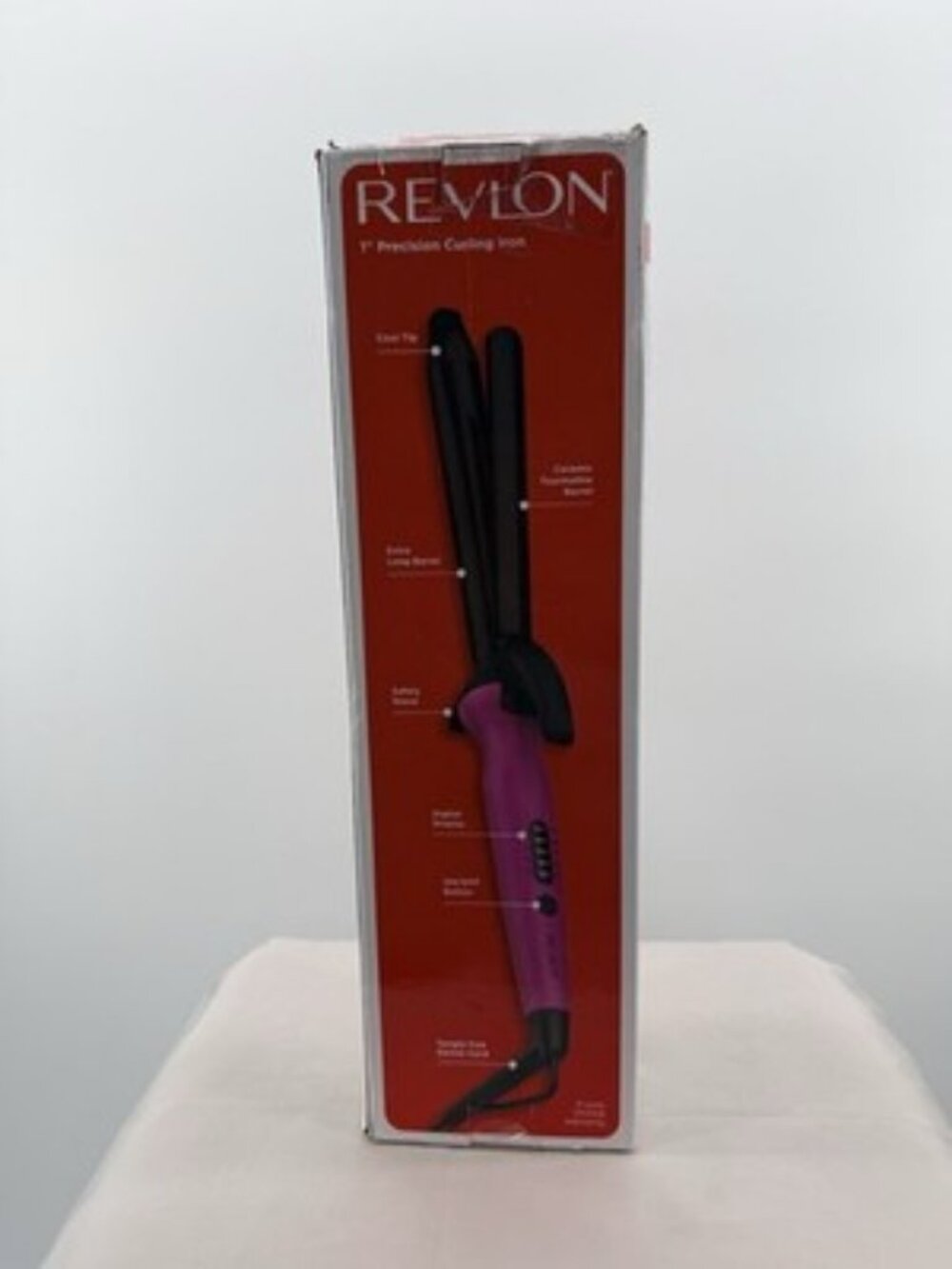 Revlon Easy Heat 1in Precision Curling Iron Pink/Black 5 Heat Settings 425F